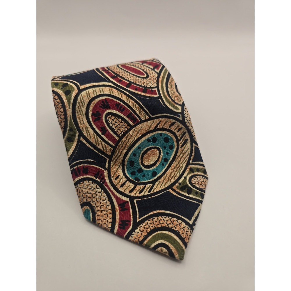 Vintage Carlo Palazzi 100% Silk Abstract Tie Handmade in Korea 3.5 X 60 in